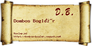 Dombos Boglár névjegykártya